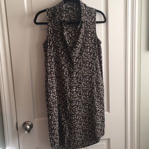 Theory sleeveless silk shirt dress
